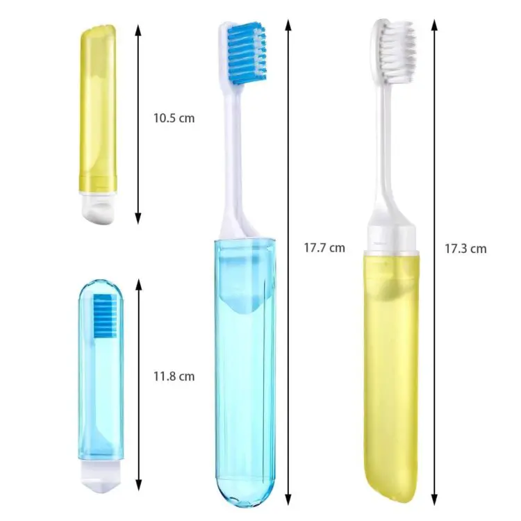 Portable soft bristles foldable travel toothbrush