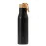 Custom logo stainless steel water bottle with bamboo lid for promotion