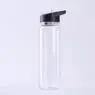 Portable 700ml clear plastic suction nozzle straw sports water bottle