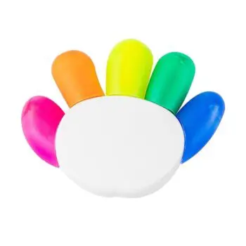 Multicolor 5 in 1 flower shape highlighter marker with custom logo