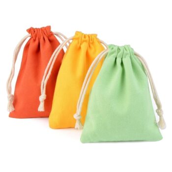Reusable small pouch custom logo natural cotton dust bag in 8 colors drawstring luxury dust bag for handbags