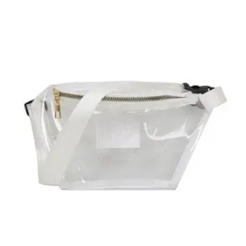 Custom logo ladies transparent pvc clear waist bag