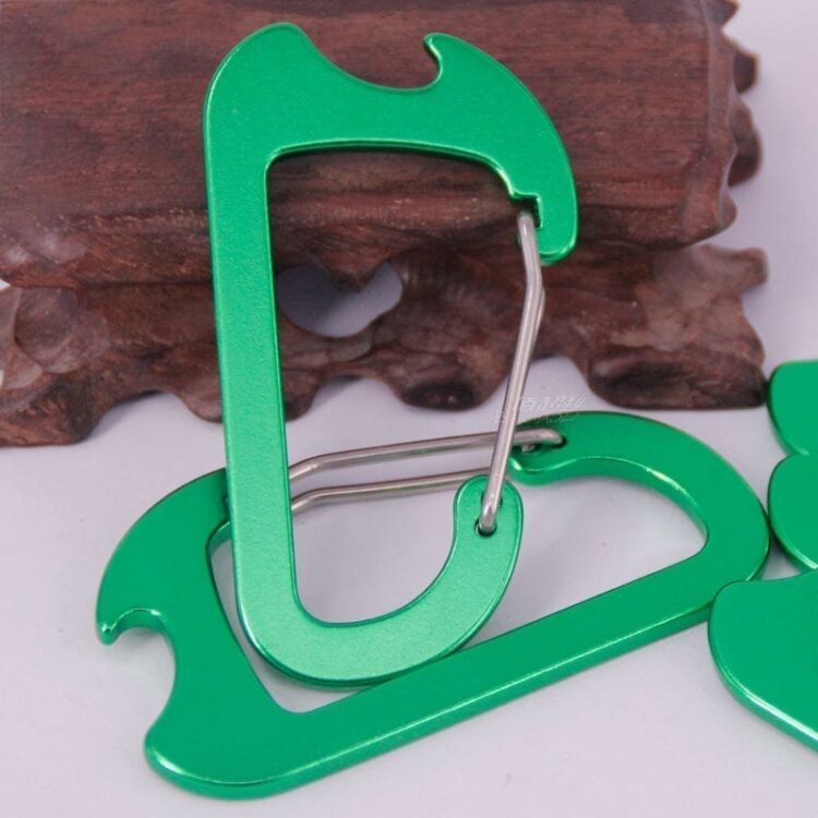 Custom large heavy duty spring hook key chain holder aluminum c clip shaped carabiner bottle opener