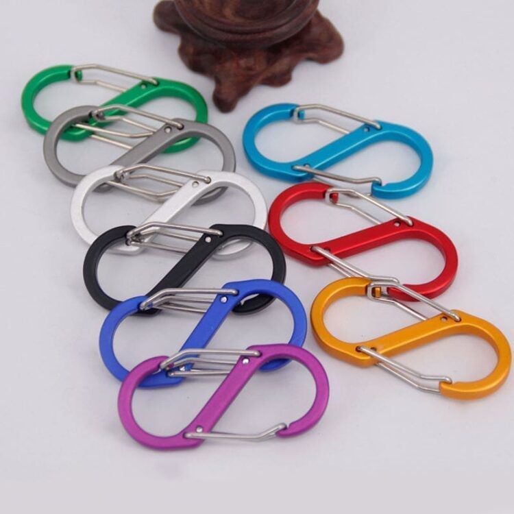 Custom small camping hammock loading buckle keychain snap hook s biner aluminum alloy key carabiner