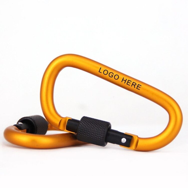 Custom logo safety 12kn hammock grade screw lock heavy duty camping clip rock climbing carabiner