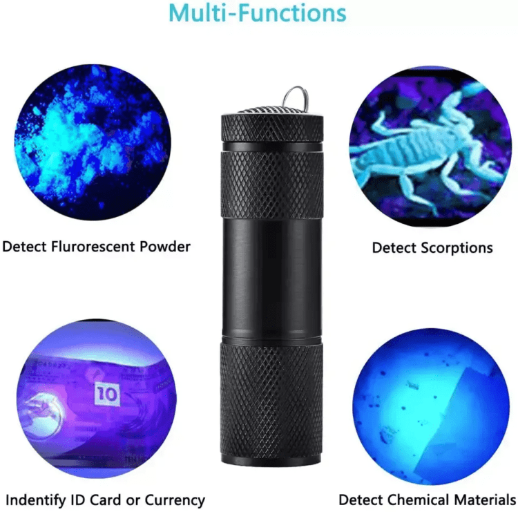 9 led powerful ultraviolet light uv flashlight