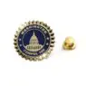 Promotion gift 3d printed metal brass plated pin custom round lapel pins brass iron zinc alloy badge