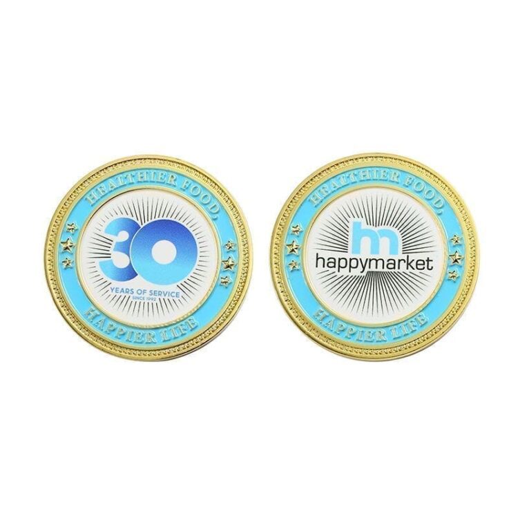 Fashion custom zinc alloy die-cast soft enamel color spray color shiny gold plated challenge coins