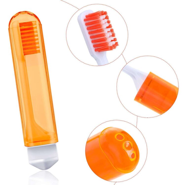 Portable soft bristles foldable travel toothbrush