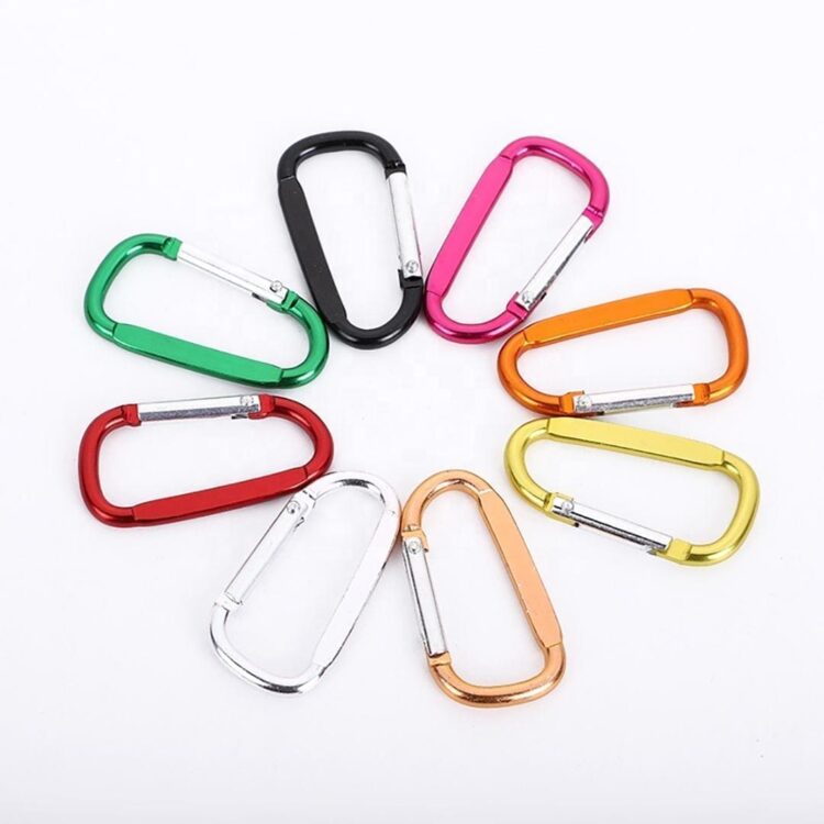 Custom heavy duty hammock locking ring clips hook durable quick release aluminum d shaped carabiner