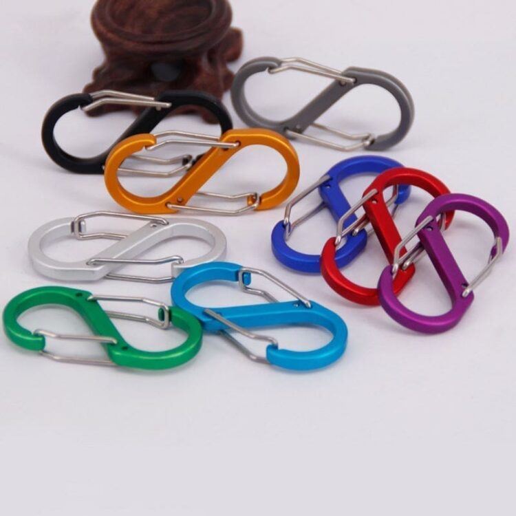 Custom small camping hammock loading buckle keychain snap hook s biner aluminum alloy key carabiner