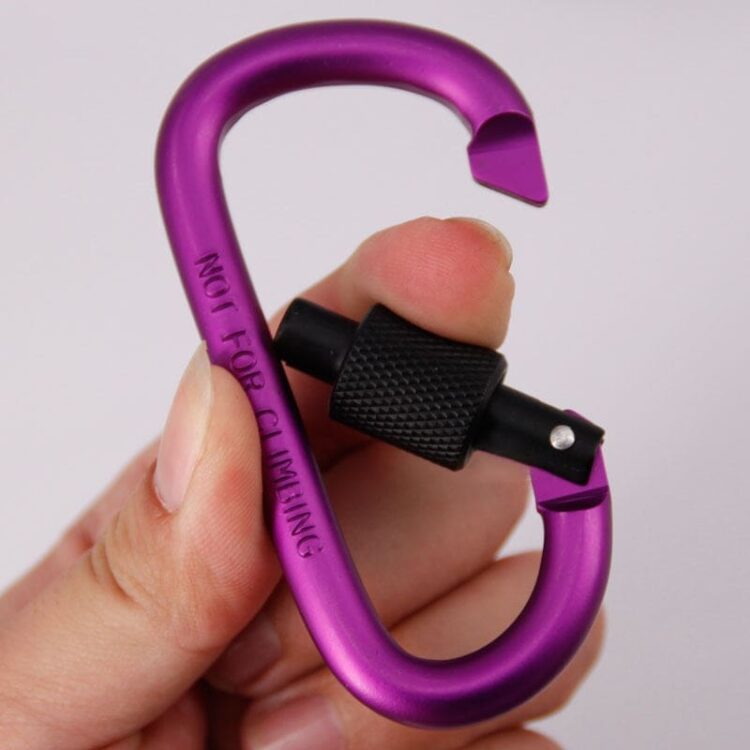 Custom logo safety 12kn hammock grade screw lock heavy duty camping clip rock climbing carabiner