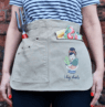 Professional custom restaurant waiter waitress canvas cotton black waist half apron with pocket