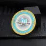Fashion custom zinc alloy die-cast soft enamel color spray color shiny gold plated challenge coins