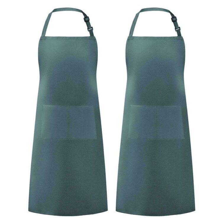 Custom logo adjustable reusable cotton women baking chef cooking kitchen apron with two pockets