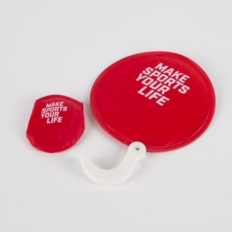 Custom printed nylon round folding hand fan