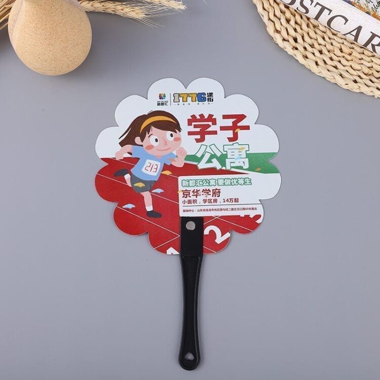 Wholesale customize advertising cheap pp plastic hand fan