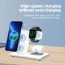 Multifunction foldable wireless charging stand with light 15w magnetic 3 in 1 charger