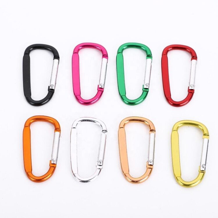 Custom heavy duty hammock locking ring clips hook durable quick release aluminum d shaped carabiner