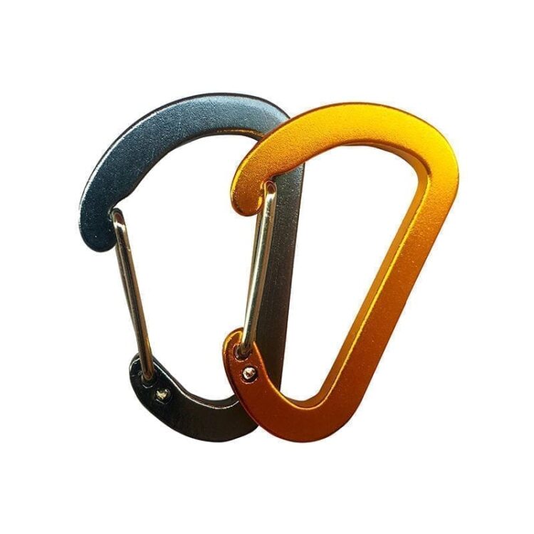 Custom 40mm mini metal keychain hammock clip hook aluminum d shaped small little wire gate carabiner