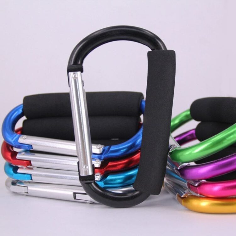 Custom large safety hang buckle clip hook big size aluminum d ring shaped carabiner with eva handle