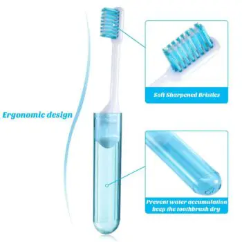 Portable soft bristles foldable travel toothbrush