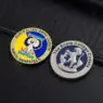Custom 3d die stamping two tone color zinc alloy metal challenge coin