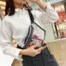 Custom logo ladies transparent pvc clear waist bag