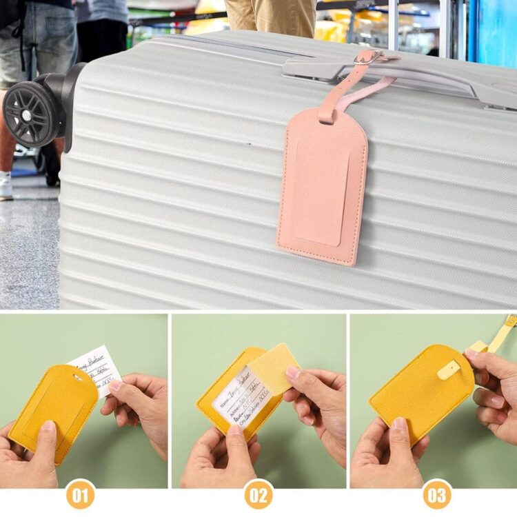 Travel suitcase vintage bulk sublimation blank faux pu leather luggage tag