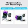 Multifunction foldable wireless charging stand with light 15w magnetic 3 in 1 charger