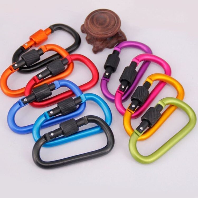 Custom logo safety 12kn hammock grade screw lock heavy duty camping clip rock climbing carabiner