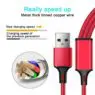 Nylon usb micro cables 3 in 1 fast charge cable