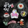 Cute anime animals enamel pins badges with magnet back