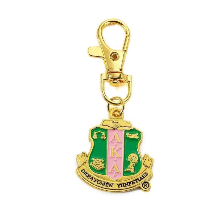 Personalized brand logo gold rose metal soft enamel key chain key ring