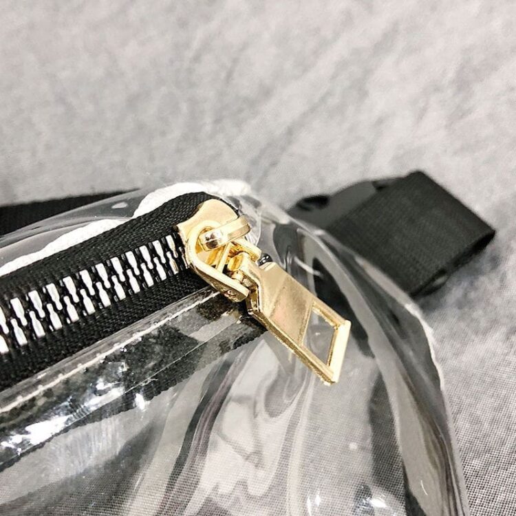 Custom logo ladies transparent pvc clear waist bag