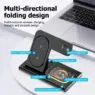 Multifunction foldable wireless charging stand with light 15w magnetic 3 in 1 charger
