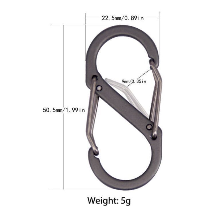 Custom small camping hammock loading buckle keychain snap hook s biner aluminum alloy key carabiner