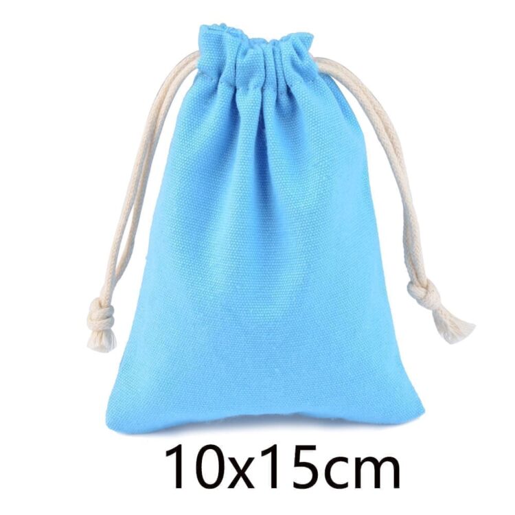 Reusable small pouch custom logo natural cotton dust bag in 8 colors drawstring luxury dust bag for handbags