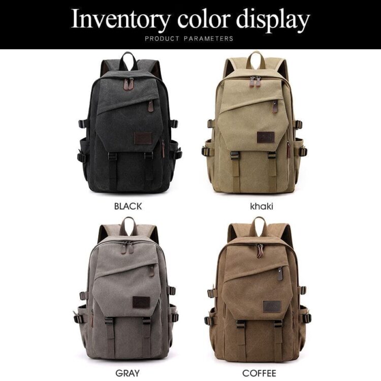 Custom retro men canvas backpacks large capacity outdoor travel bags laptop hiking backpacks with logo