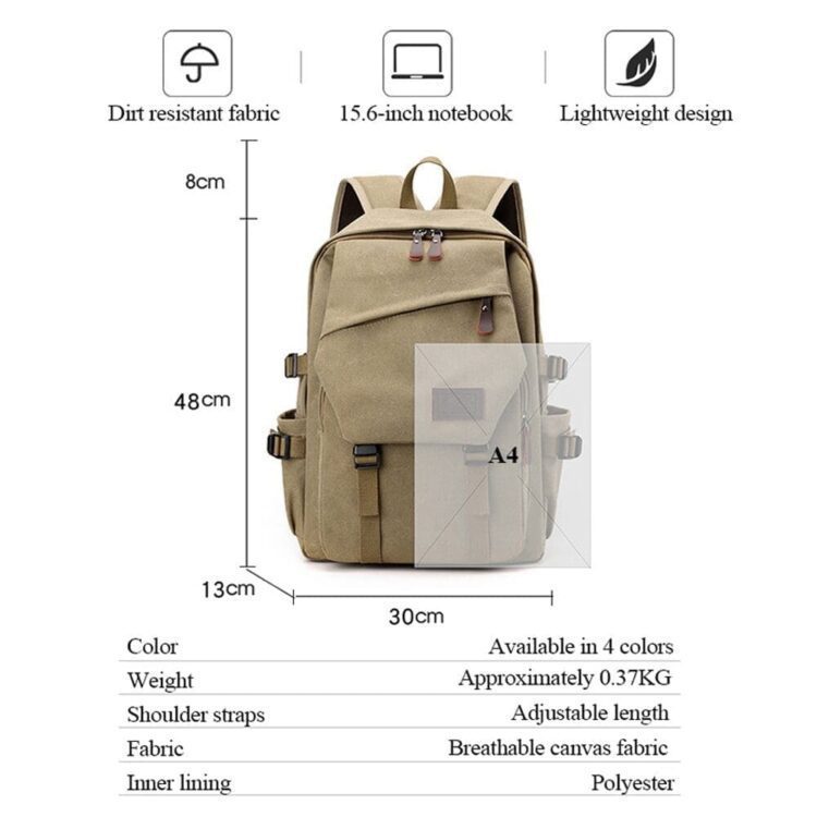 Custom retro men canvas backpacks large capacity outdoor travel bags laptop hiking backpacks with logo