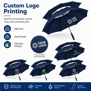 30 inch extra large double canopy golf umbrella halrum 1