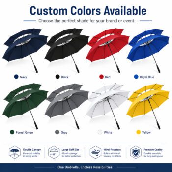 30 inch extra large double canopy golf umbrella halrum