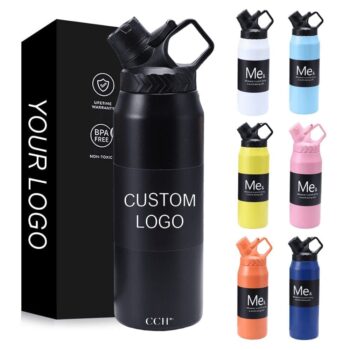 Wholesale high quality custom logo 750ml 950ml aluminum sport water bottle promotional water bottle with handle