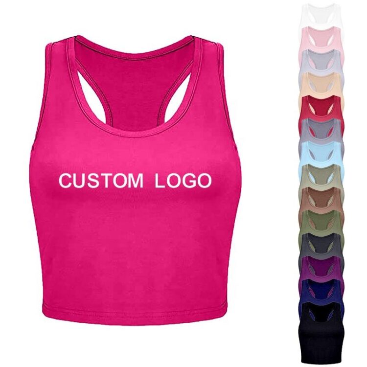 Womens running tank top custom print multi-colored sports fitness womans breathable tank top