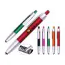 Pull out pen with flag novelty branded plastic ballpoint pen stylus multi-function pen with business card for promotion