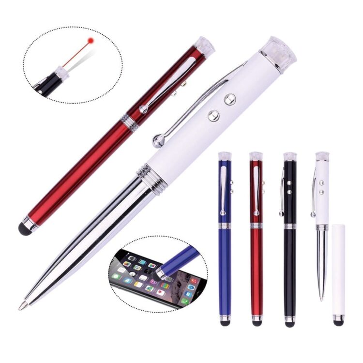 Marketing business-offic tool gift pen exquisite new design model function-pen with led light laser stylus metal pens