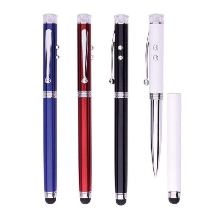 Marketing business-offic tool gift pen exquisite new design model function-pen with led light laser stylus metal pens