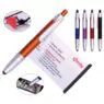 Pull out pen with flag novelty branded plastic ballpoint pen stylus multi-function pen with business card for promotion