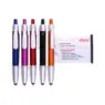 Pull out pen with flag novelty branded plastic ballpoint pen stylus multi-function pen with business card for promotion