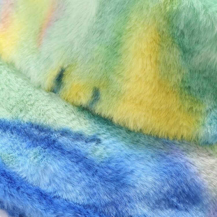 5 colors printed warm plush fuzzy fisherman hat wholesale women winter faux rabbit fur bucket tie die hat
